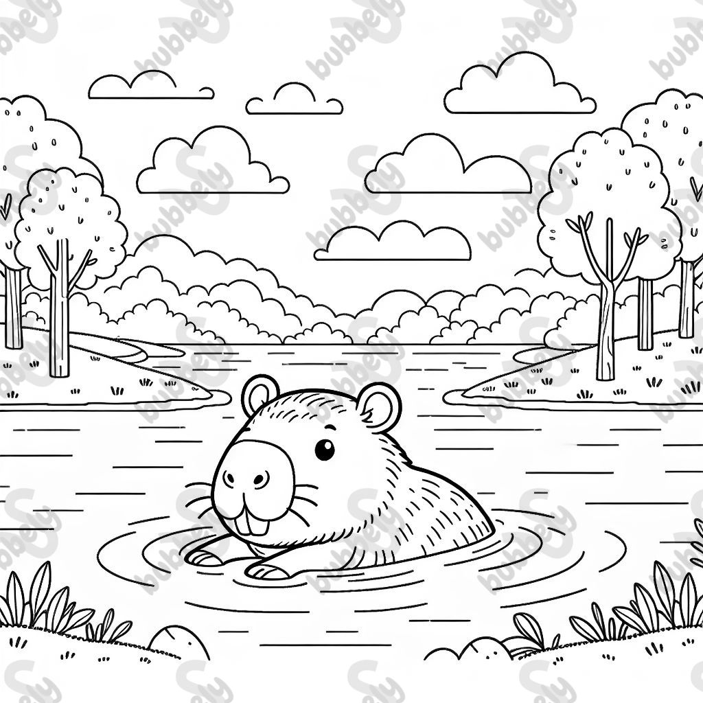 A capybara in the lake A capybara in the lake