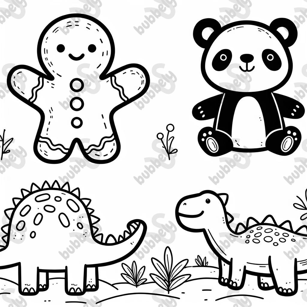 gingerbread man panda dinosaur gingerbread man panda dinosaur