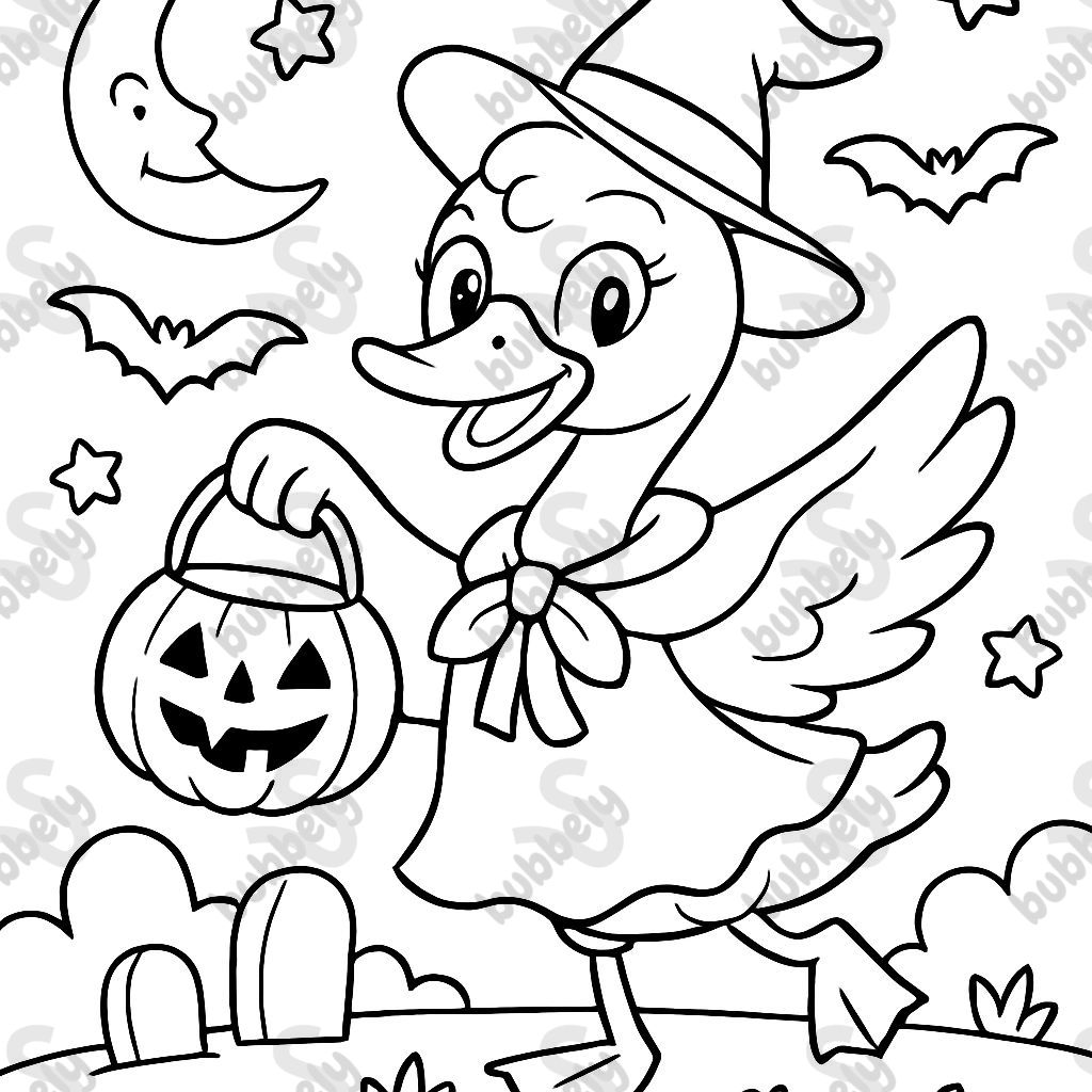 Ein Schwan, verkleidet für Halloween Ein Schwan, verkleidet für Halloween