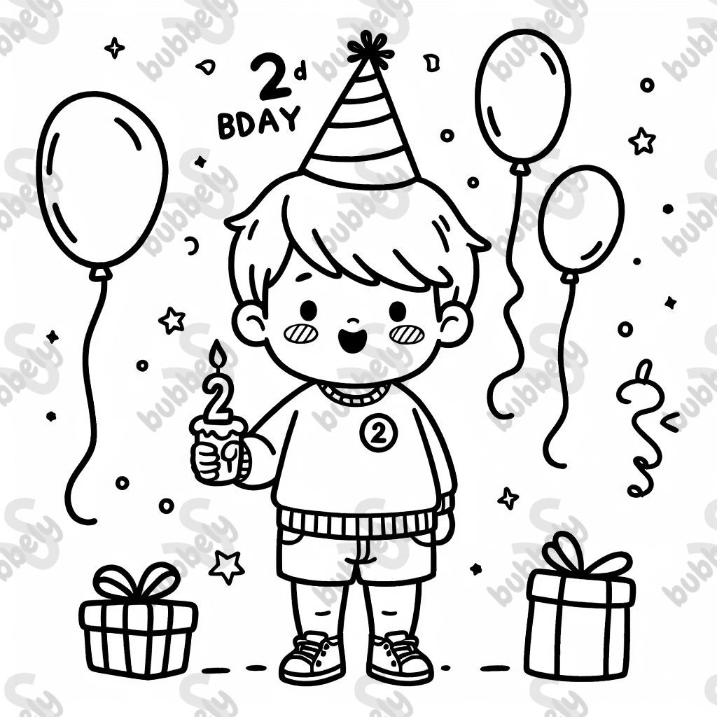 Un niño pequeño está celebrando su segundo cumpleaños.