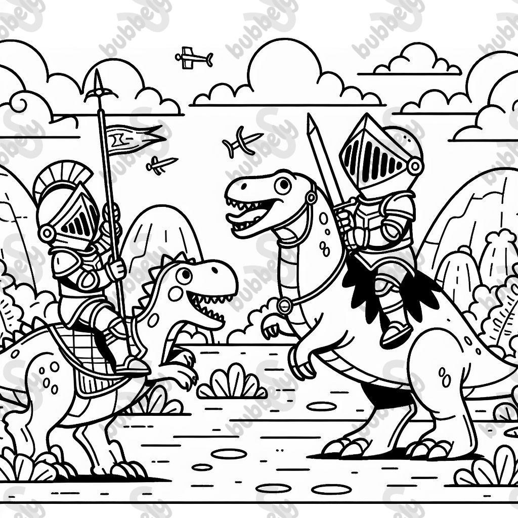 Dinosaurios como caballeros Dinosaurios como caballeros