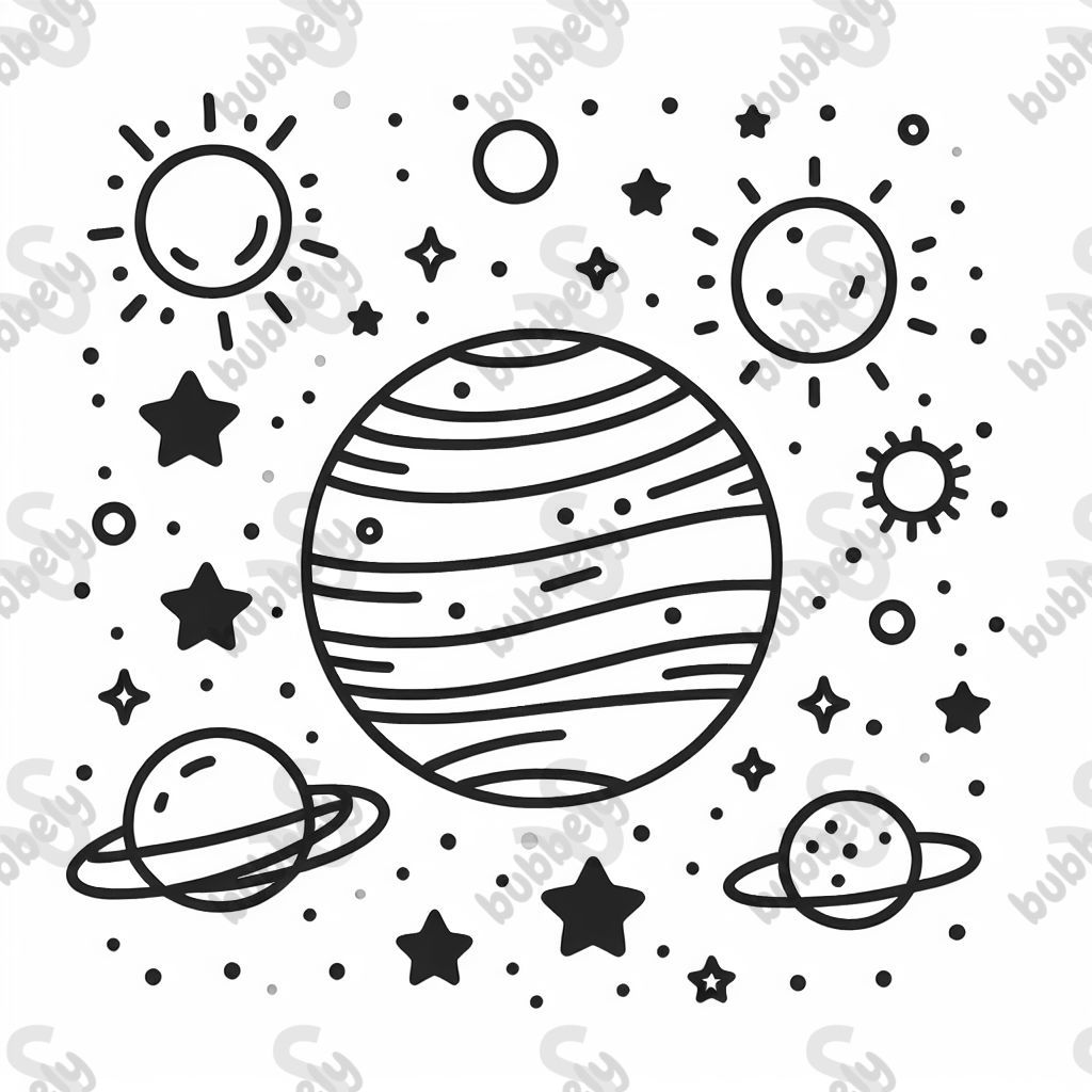 the planet mercury with stars and other cute space stuff in the background the planet mercury with stars and other cute space stuff in the background