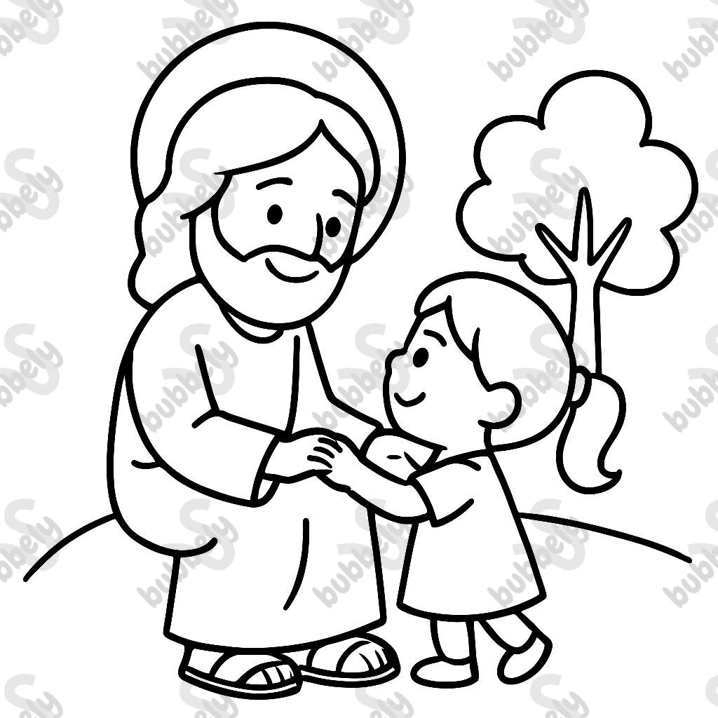 Jesus mit einem kleinen Mädchen Jesus mit einem kleinen Mädchen