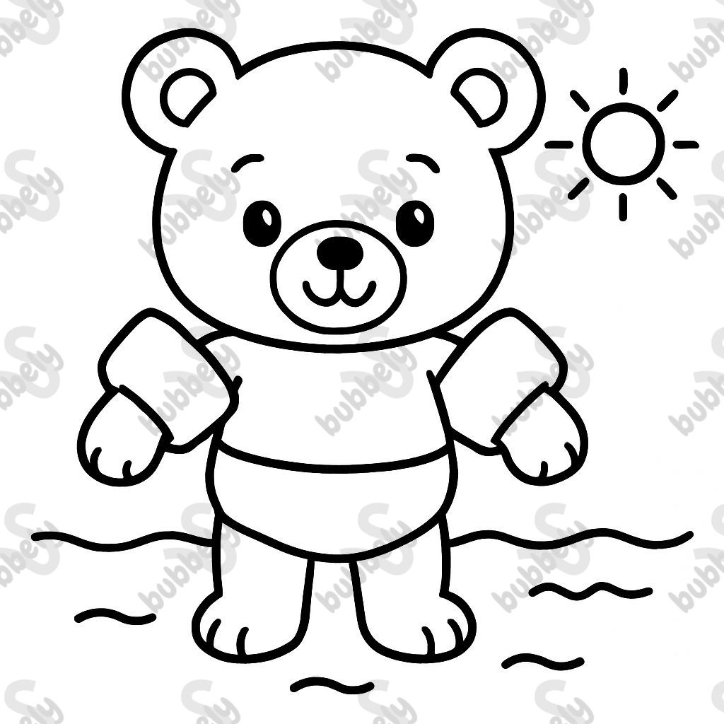 un oso de peluche lindo con flotadores un oso de peluche lindo con flotadores