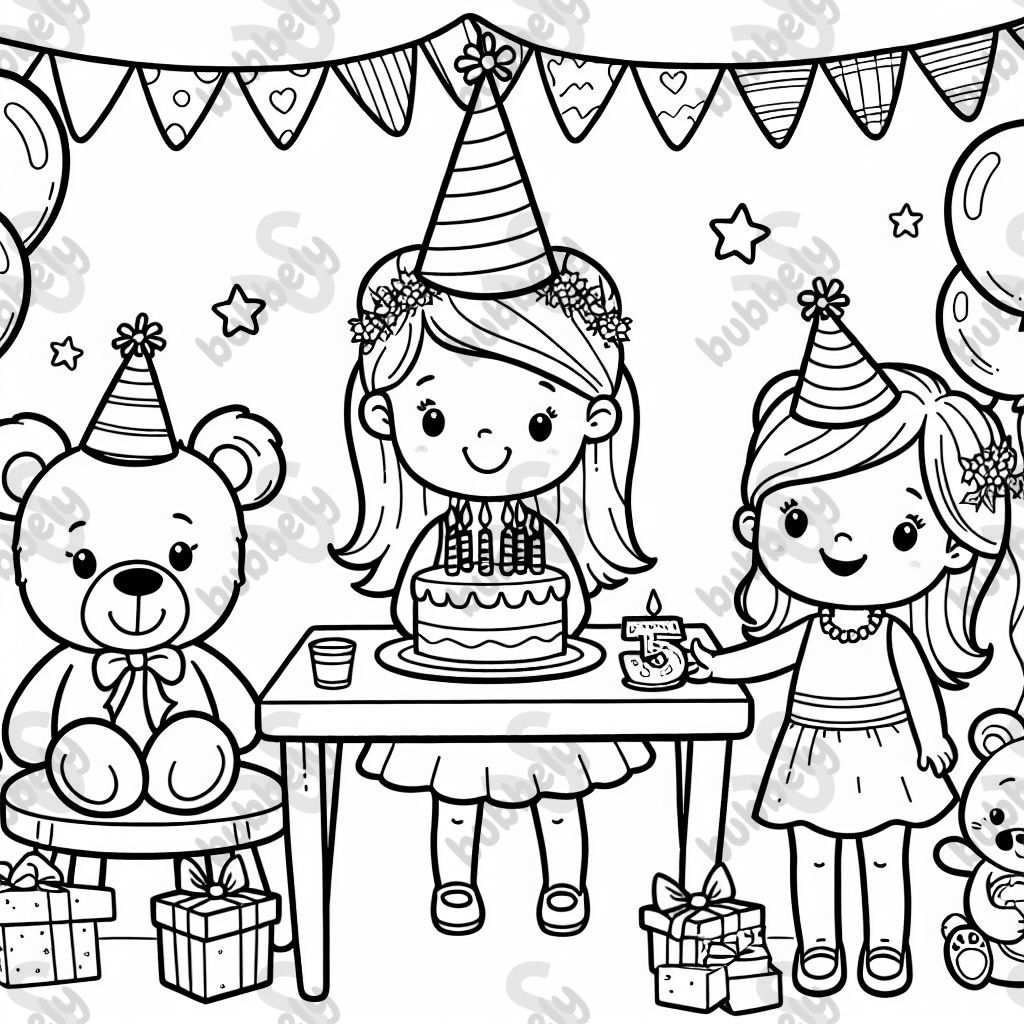 La fiesta de cumpleaños de una niña de 5 años La fiesta de cumpleaños de una niña de 5 años