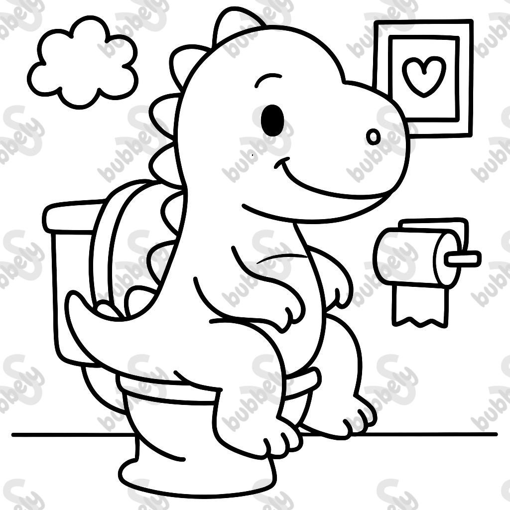 Dinosaurier auf Toilette Dinosaurier auf Toilette