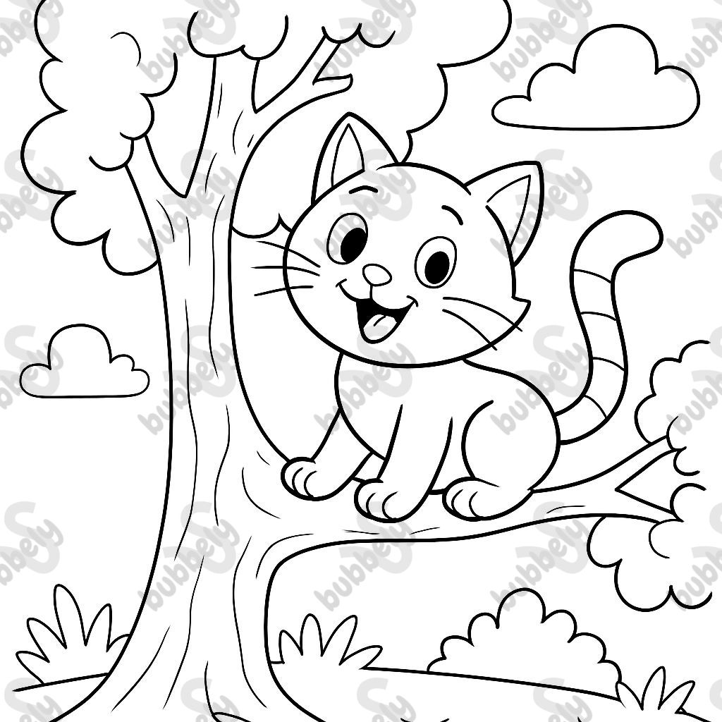 un gato en un árbol un gato en un árbol