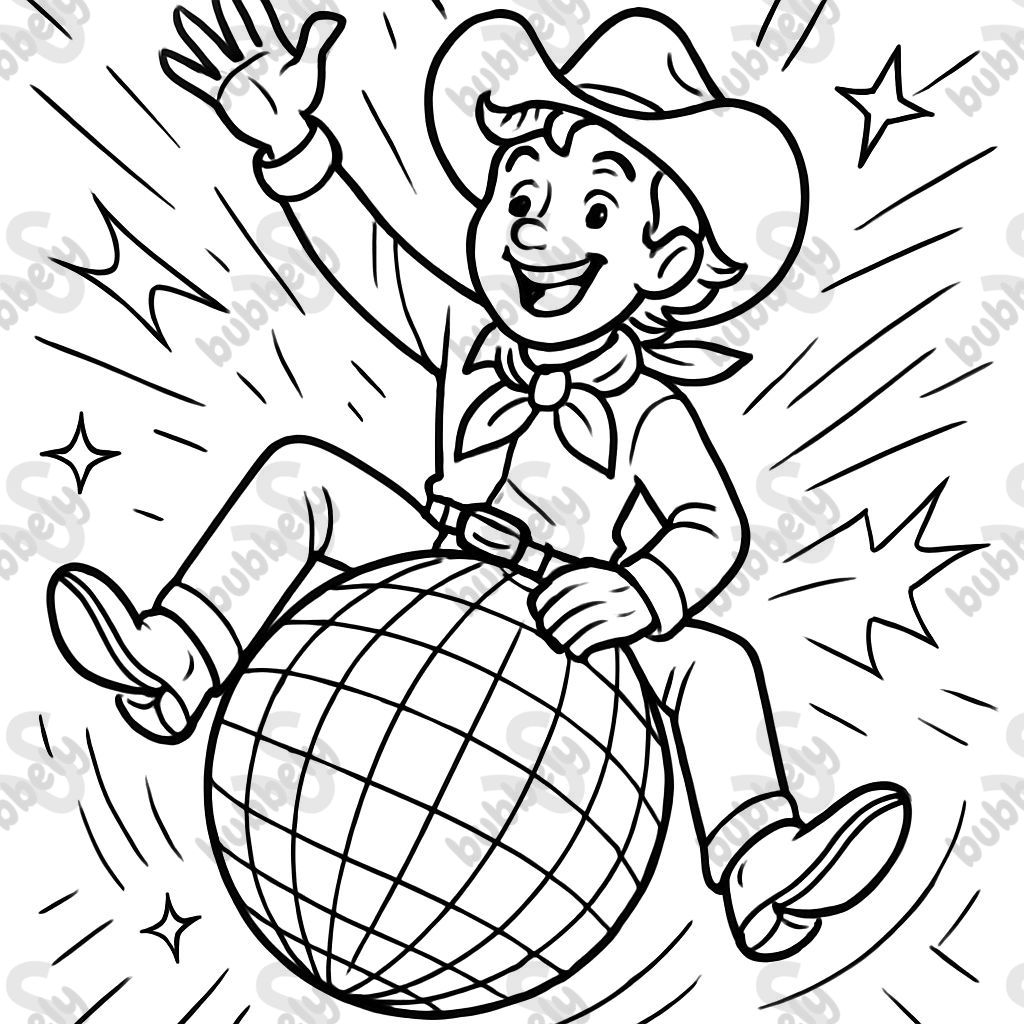 Chapeau de cow-boy sur une boule de disco pour les adolescents Chapeau de cow-boy sur une boule de disco pour les adolescents