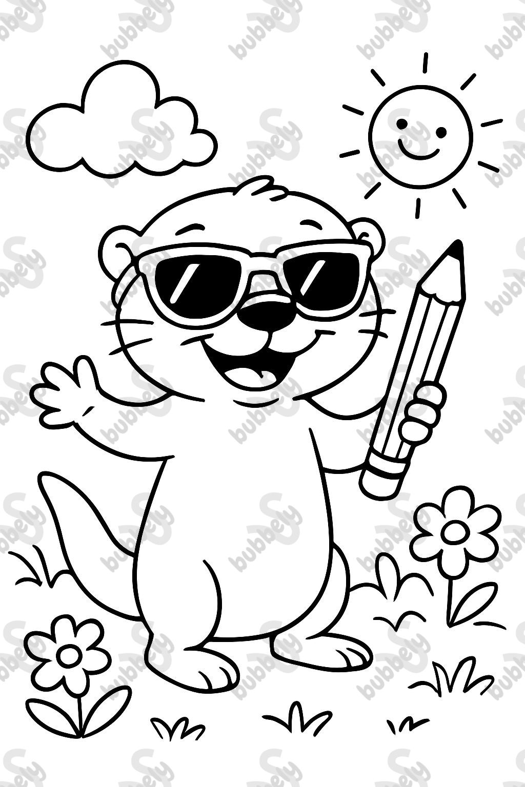 otter with pencil and sunglasses otter with pencil and sunglasses