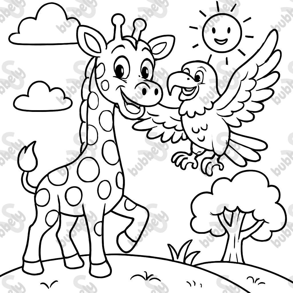 Giraffe und Adler Freunde Giraffe und Adler Freunde