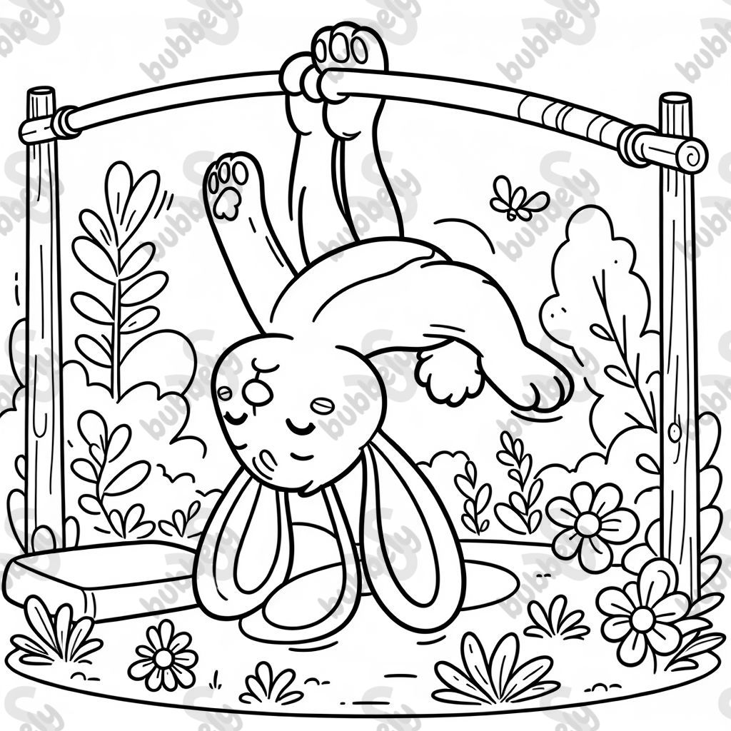 Un lapin de Pâques gymnaste Un lapin de Pâques gymnaste