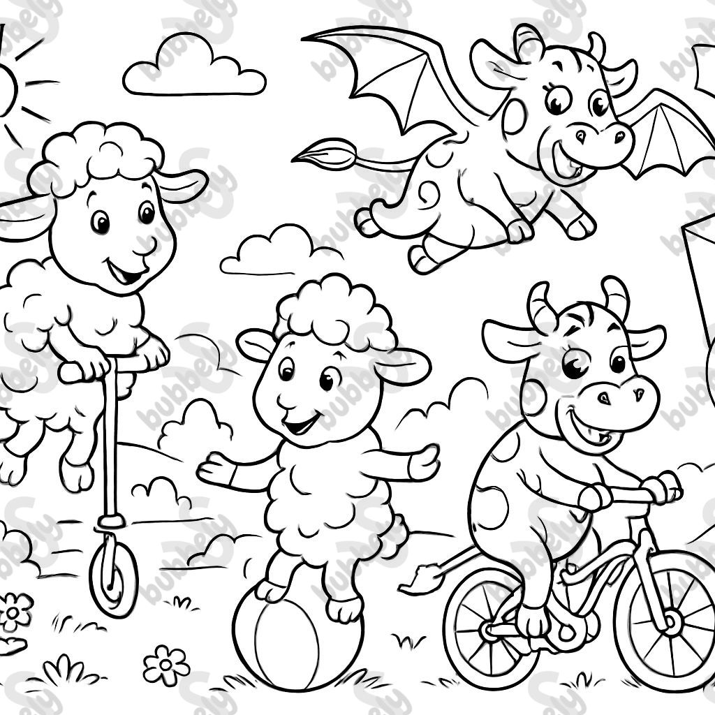 trois moutons et trois vaches qui font des actions qui ne se peuvent pas trois moutons et trois vaches qui font des actions qui ne se peuvent pas