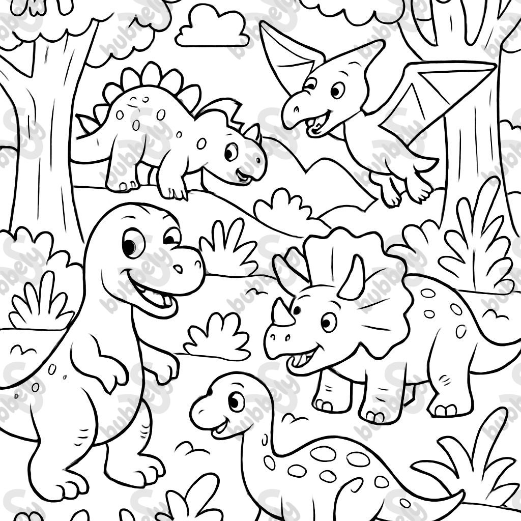 Muchos dinosaurios en el bosque Muchos dinosaurios en el bosque