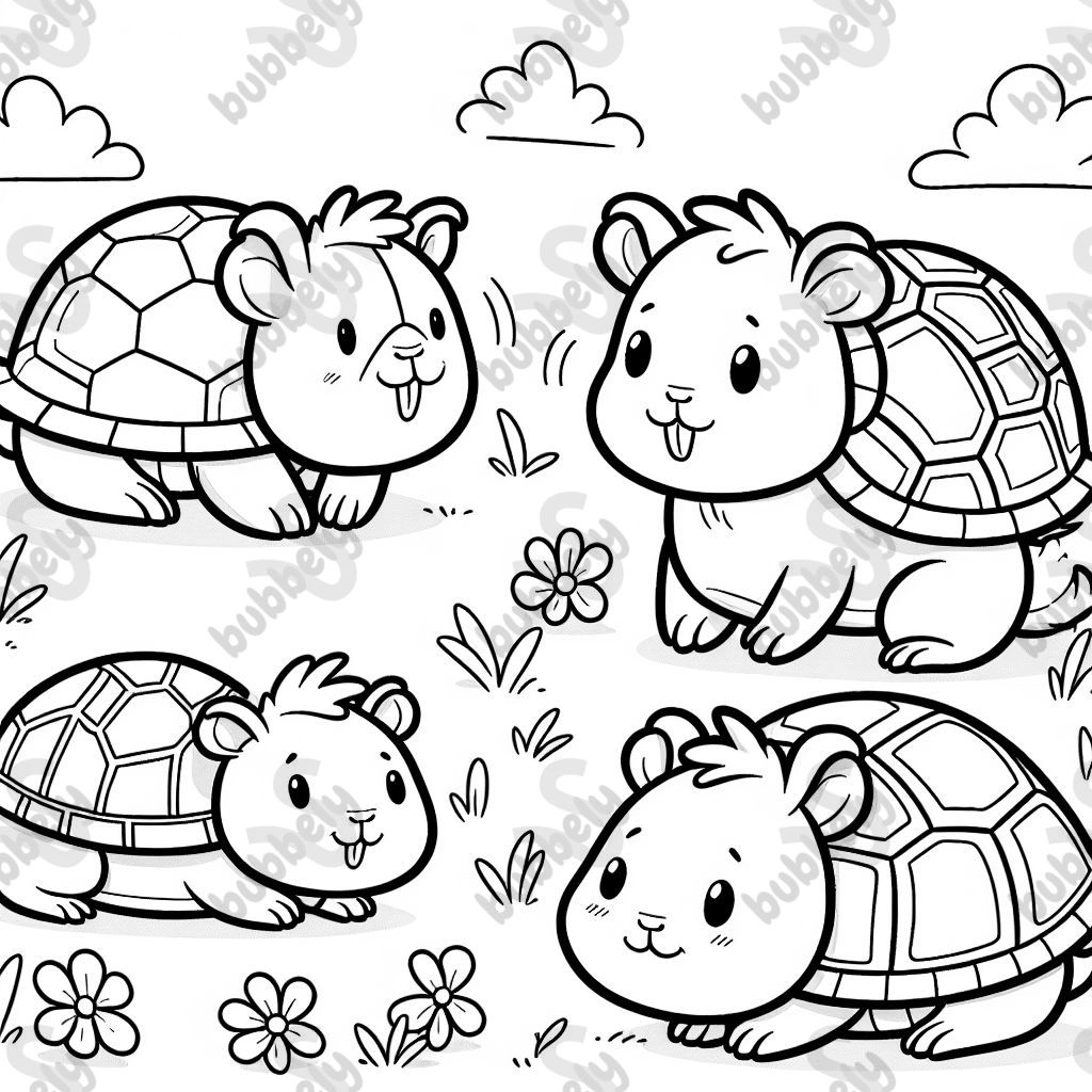 Cochon d'Inde avec une carapace de tortue Cochon d'Inde avec une carapace de tortue