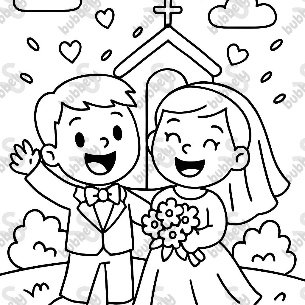 a couple on their wedding day, both with short hair, one wearing a suit and the other wearing a dress a couple on their wedding day, both with short hair, one wearing a suit and the other wearing a dress