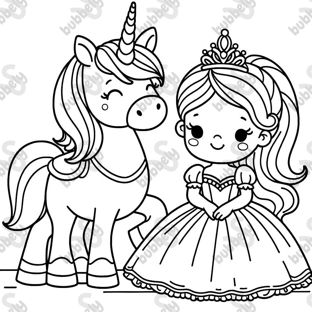 a princess and a unicorn