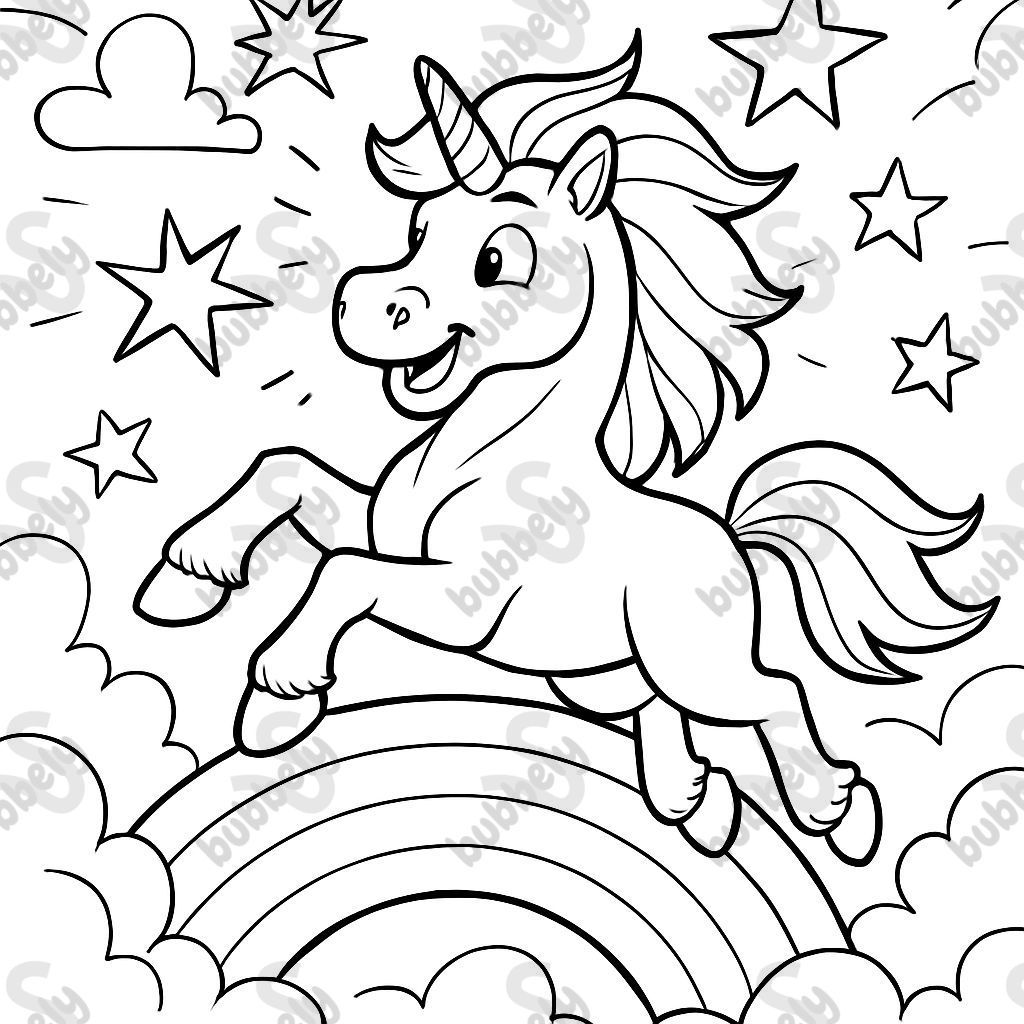 une licorne sur un arc-en-ciel une licorne sur un arc-en-ciel