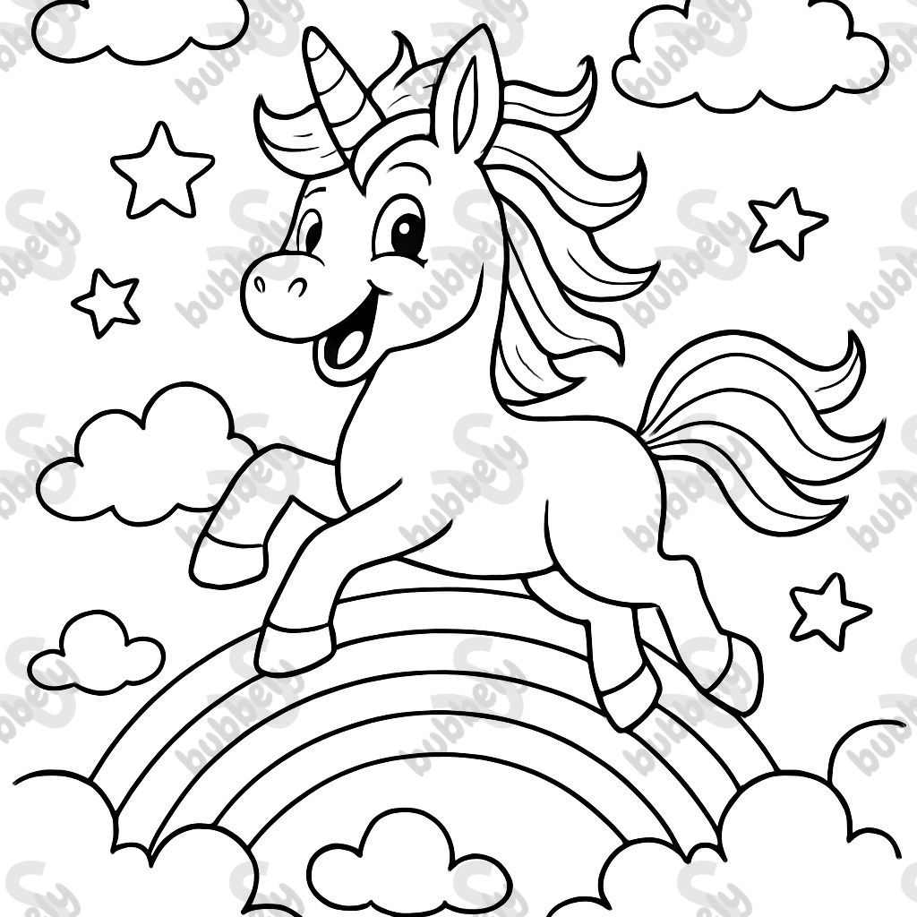 Licorne avec arc-en-ciel Licorne avec arc-en-ciel