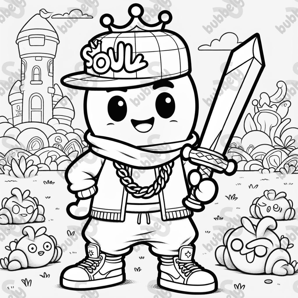 Un rey del alma con estilo de rap y sostiene una espada. Un rey del alma con estilo de rap y sostiene una espada.