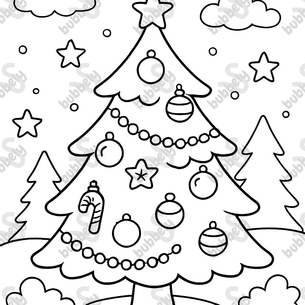 a christmas tree with ornaments on it. a christmas tree with ornaments on it.