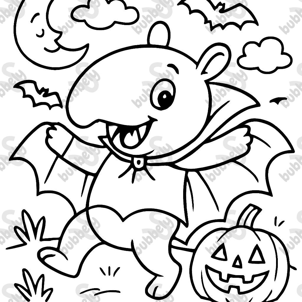 Tapir de Halloween como Vampiro Tapir de Halloween como Vampiro