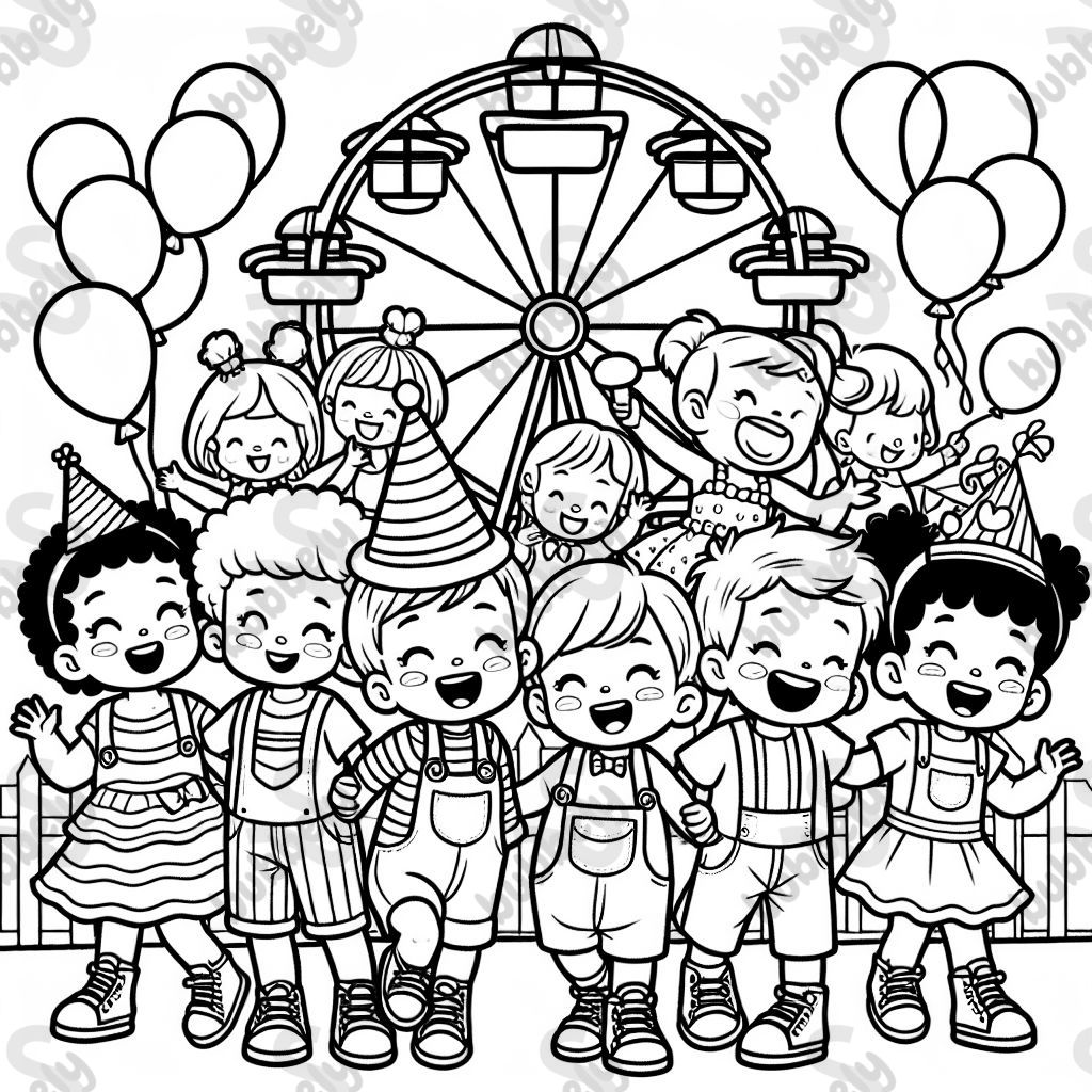 Bunte Karnevalsfeier mit fröhlichen Kindern, die Spaß haben und sich verkleiden. Bunte Karnevalsfeier mit fröhlichen Kindern, die Spaß haben und sich verkleiden.