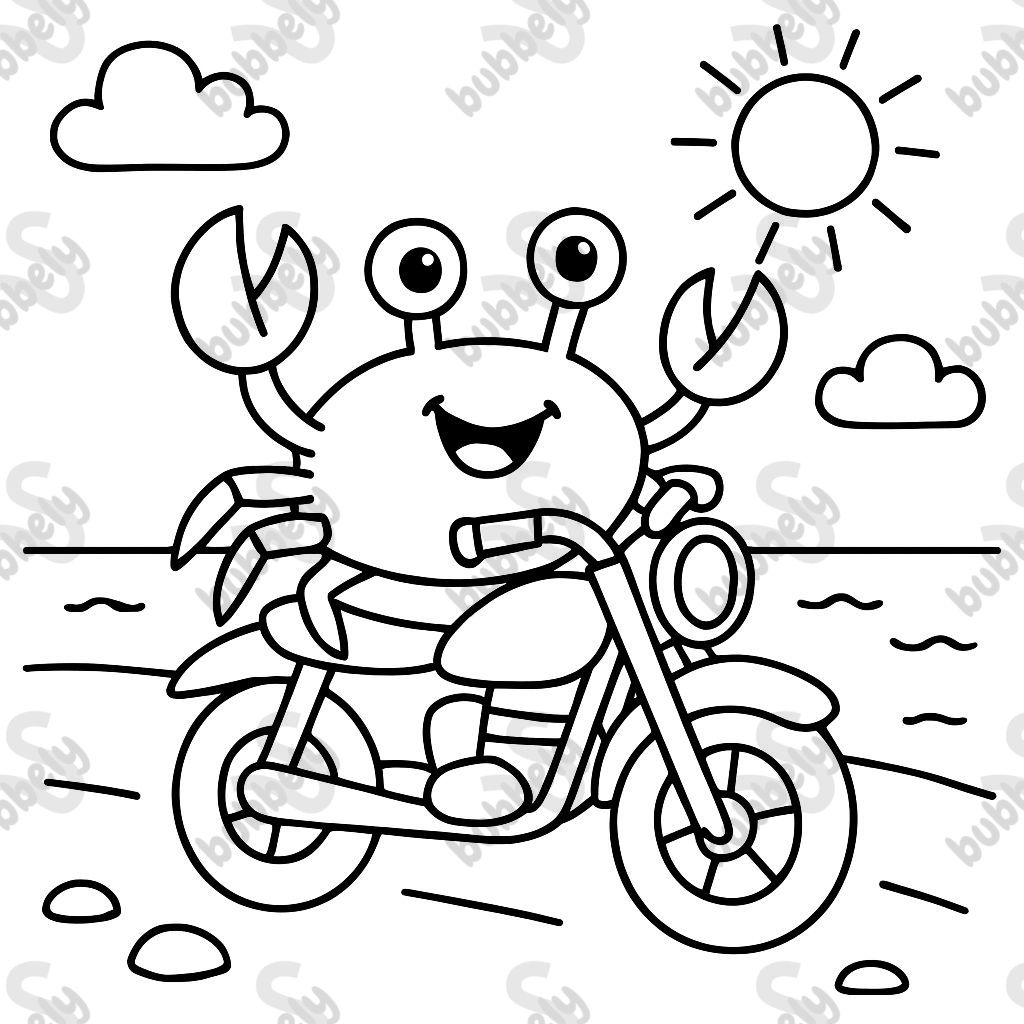 crab riding a motorcycle crab riding a motorcycle