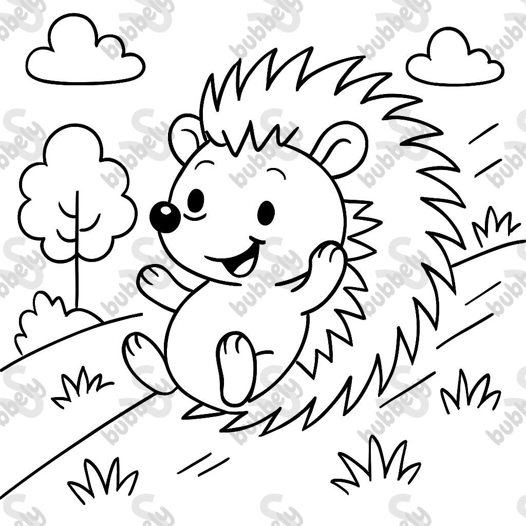 un erizo rodando cuesta abajo un erizo rodando cuesta abajo