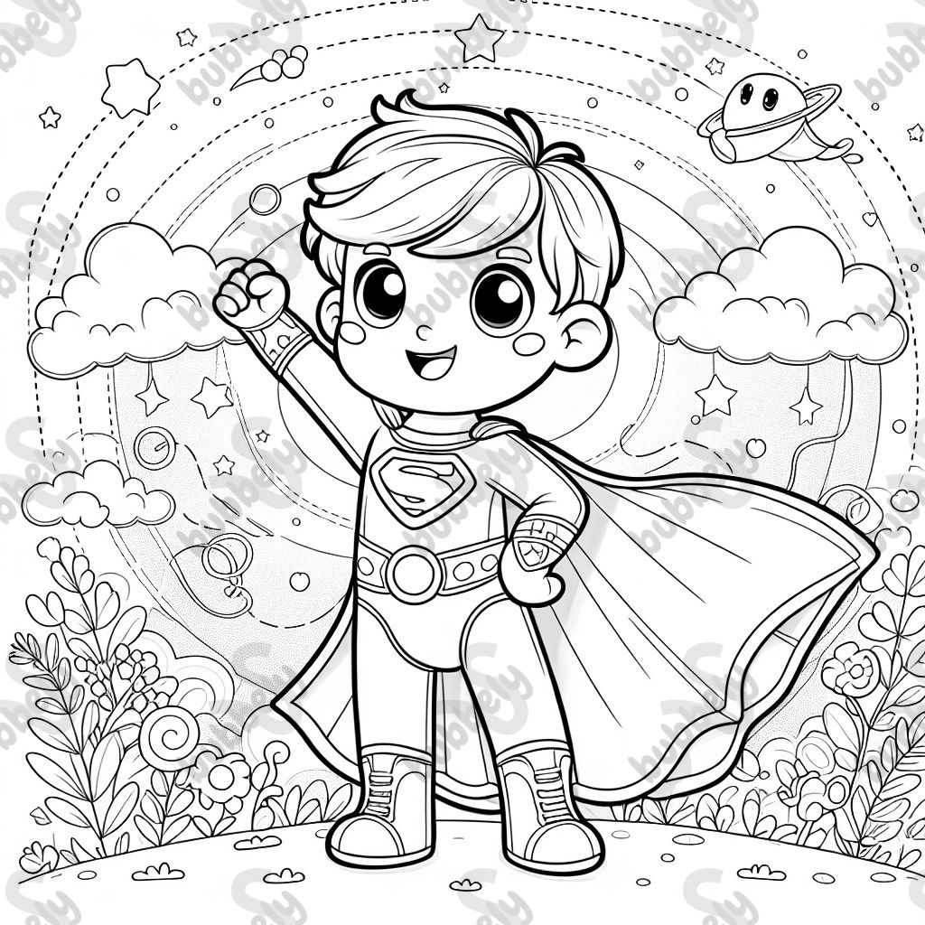 A kid super hero in a cape full body suit A kid super hero in a cape full body suit