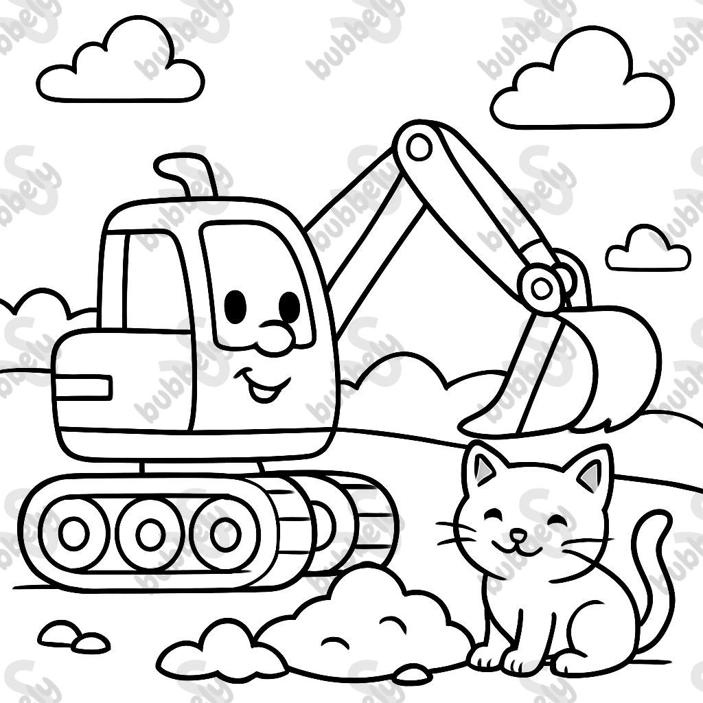 bagger und katze bagger und katze