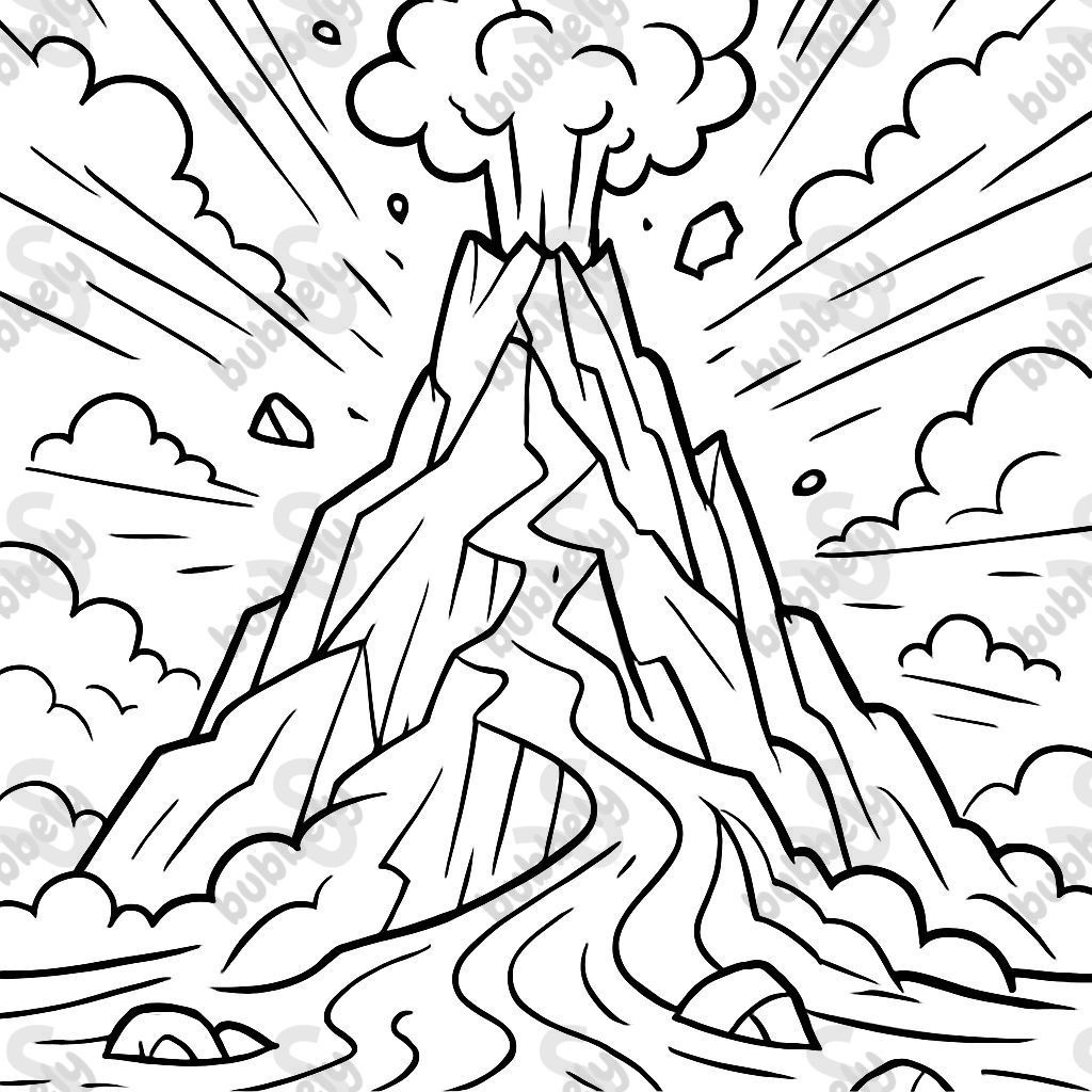 Einen fantasievollen Berg ohne Lebewesen Einen fantasievollen Berg ohne Lebewesen