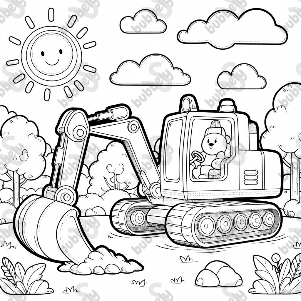 Excavator digging dirt