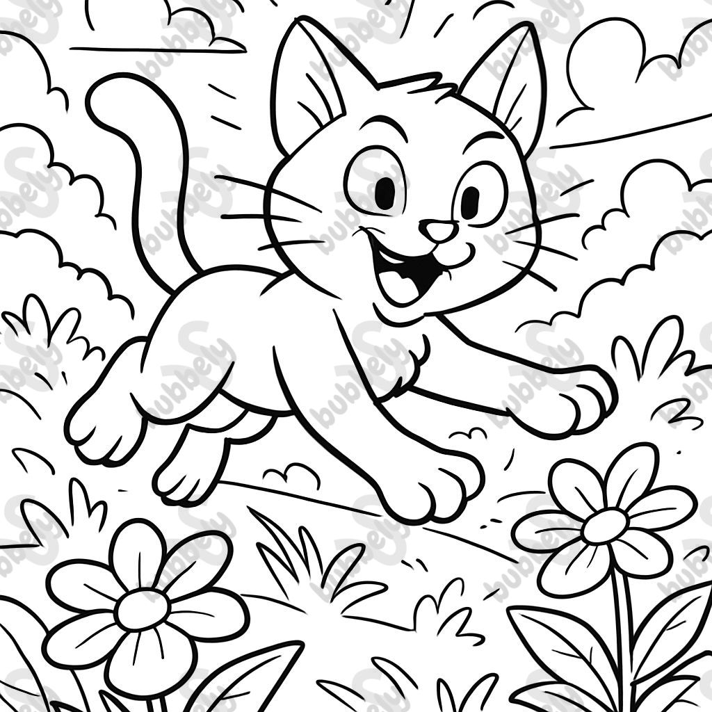 Un gato en un campo de jardín Un gato en un campo de jardín