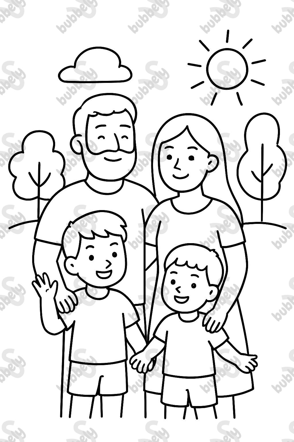 ein bärtiger Ehemann, seine Frau und ihre 2 und 3 Jahre alten Söhne ein bärtiger Ehemann, seine Frau und ihre 2 und 3 Jahre alten Söhne