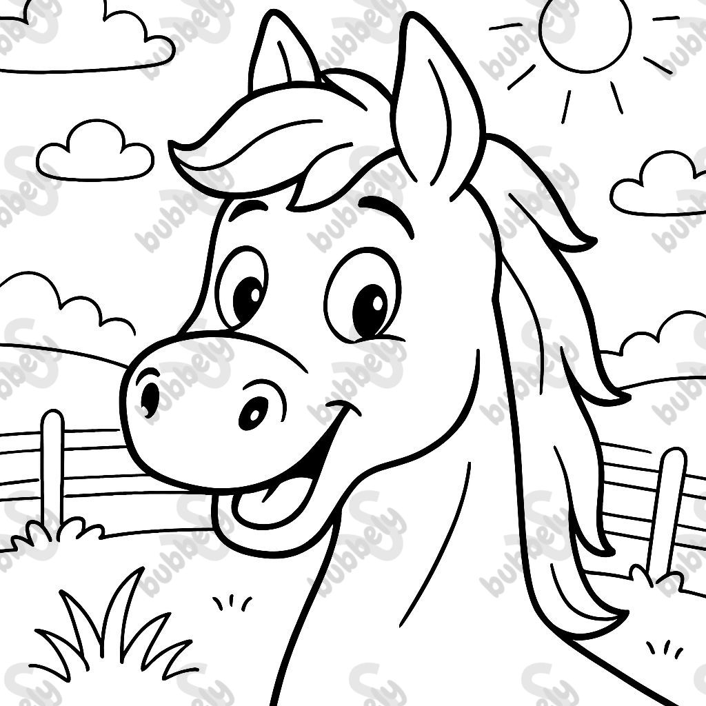 Cara simple de un caballo de antes e Cara simple de un caballo de antes e