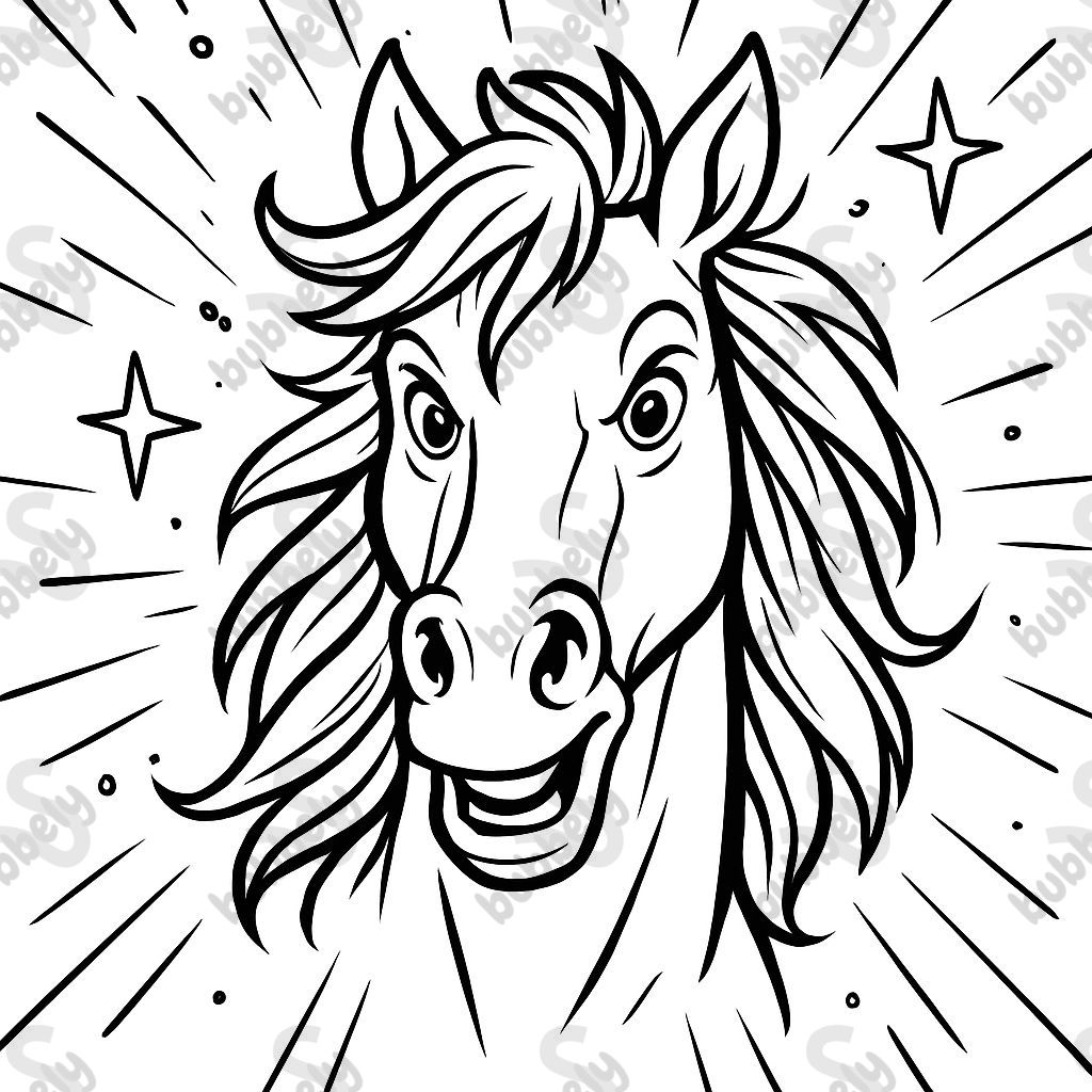 Cabeza de caballo de frente con crin a la derecha y a la izquierda Cabeza de caballo de frente con crin a la derecha y a la izquierda