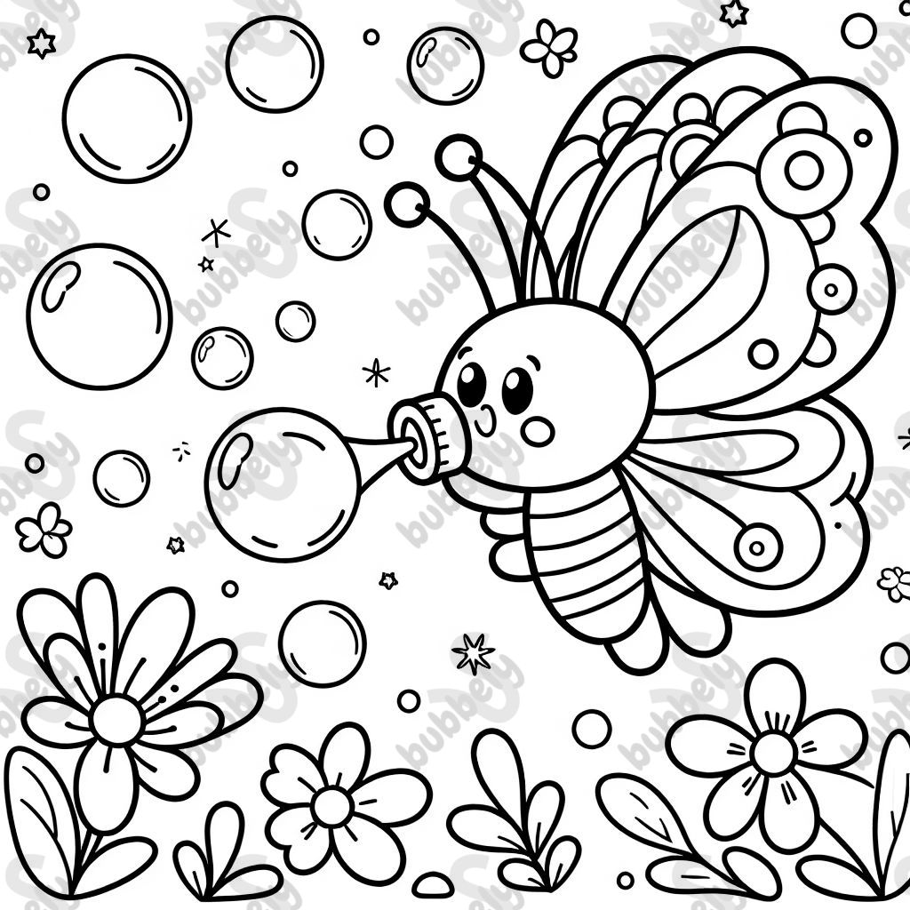 Schmetterling, der Blasen pustet Schmetterling, der Blasen pustet