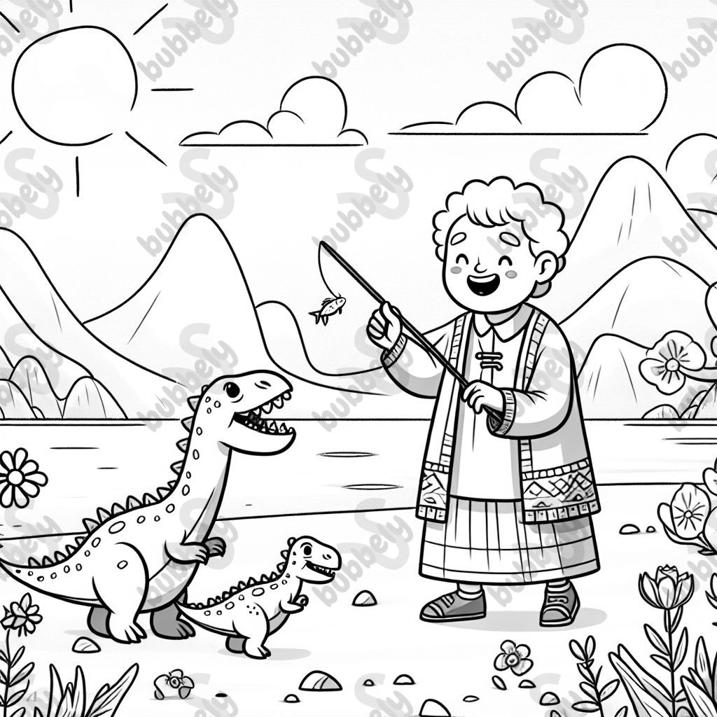 Grand-mère joue avec des dinosaures Grand-mère joue avec des dinosaures