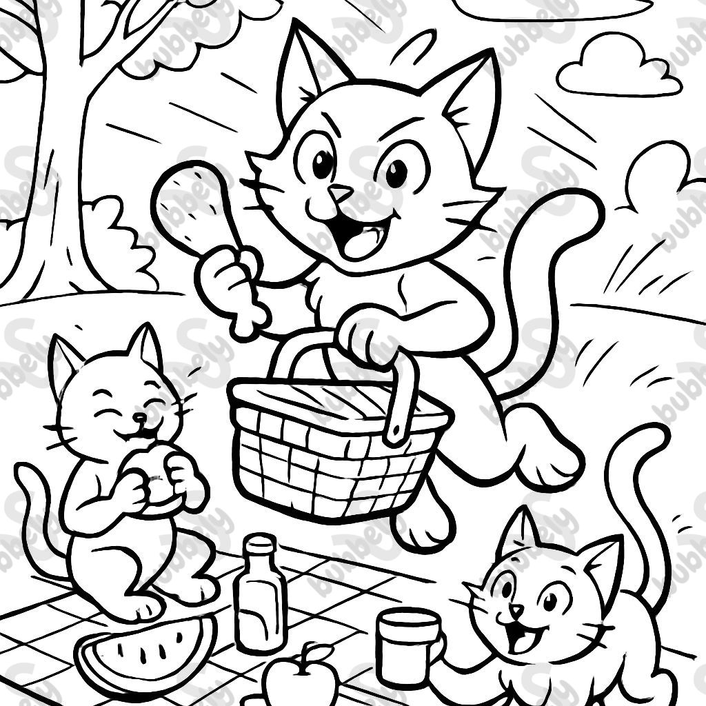 des chats ayant un pique-nique des chats ayant un pique-nique