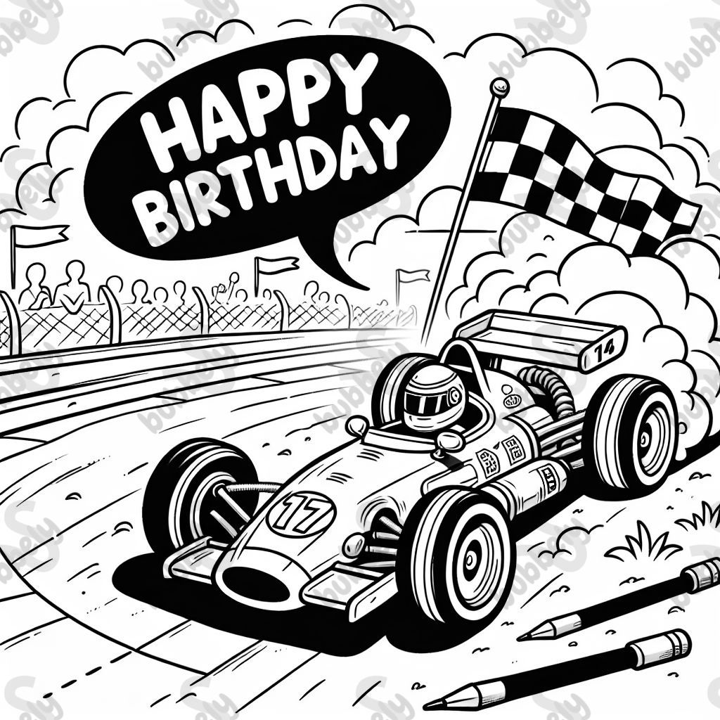 Une voiture de course disant 'Joyeux anniversaire Joel'. Une voiture de course disant 'Joyeux anniversaire Joel'.