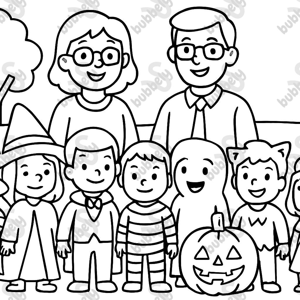 Two teachers with 6 boys and 2 girls for Halloween Two teachers with 6 boys and 2 girls for Halloween