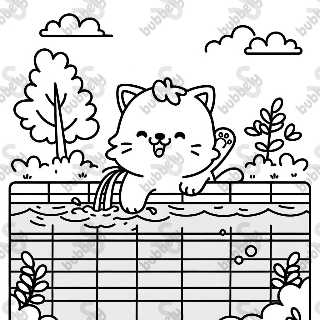 Katze pipi in pool interessant lustig Katze pipi in pool interessant lustig