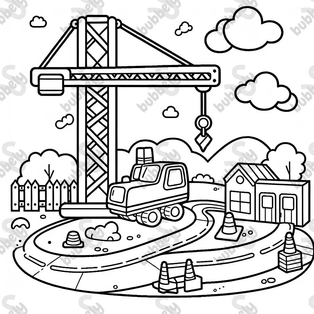 Grúa con sitio de construcción Grúa con sitio de construcción