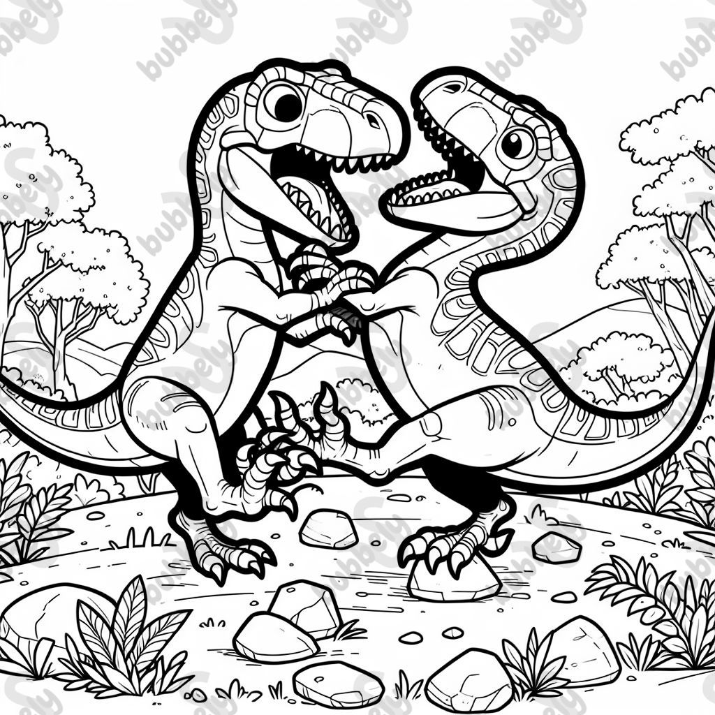 zwei Raptoren kämpfen zwei Raptoren kämpfen