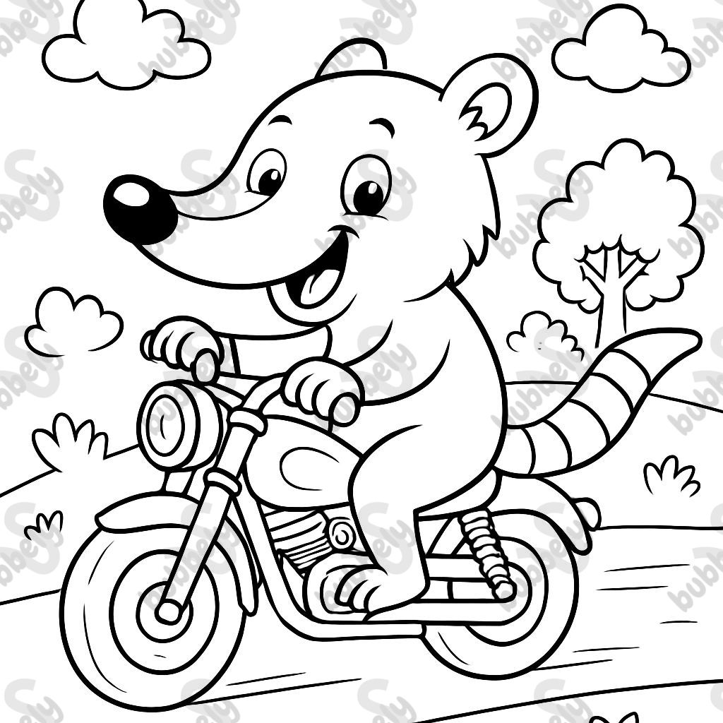 A coati on a motorcycle A coati on a motorcycle