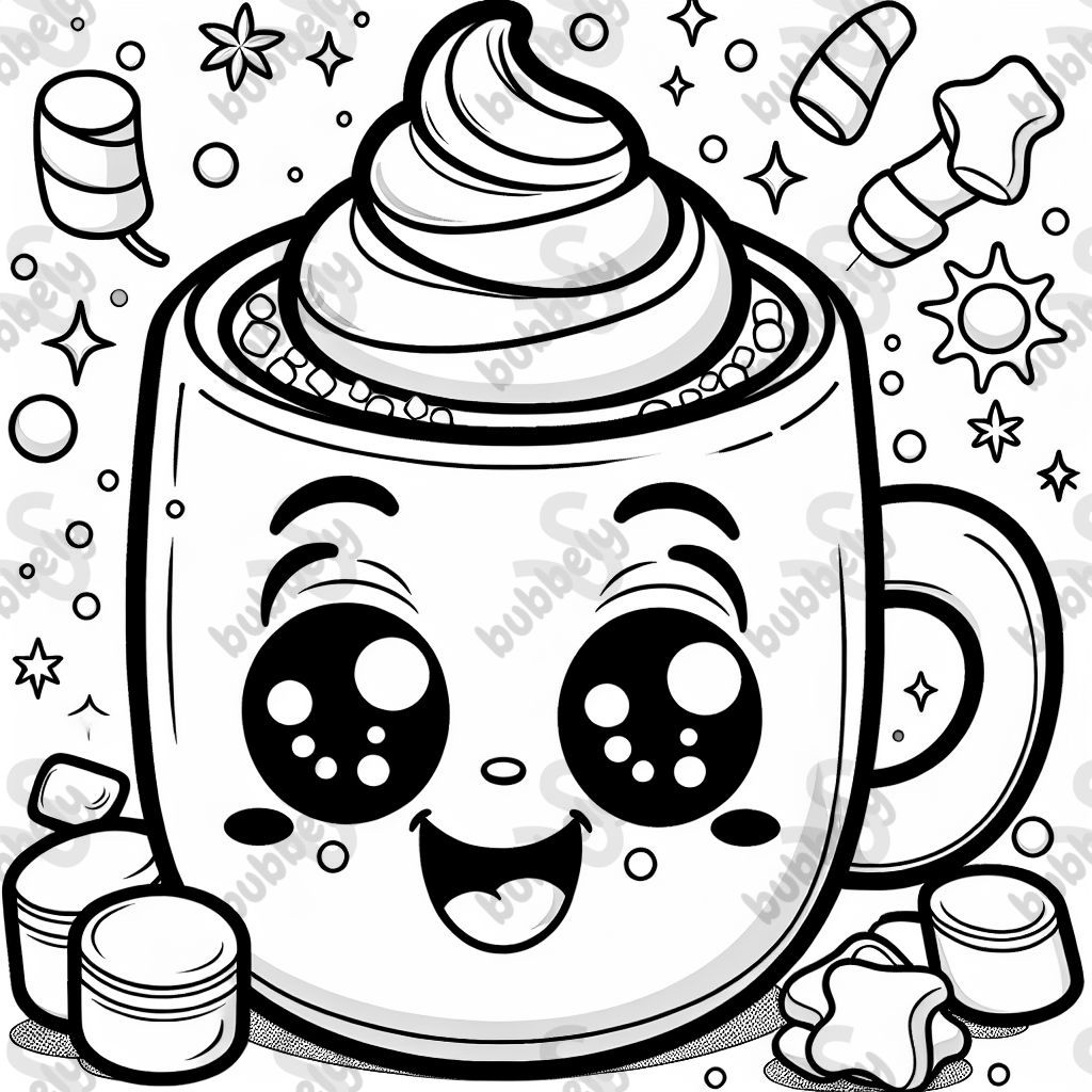 Tasse heiße Schokolade mit Gesicht und Sahne. Tasse heiße Schokolade mit Gesicht und Sahne.