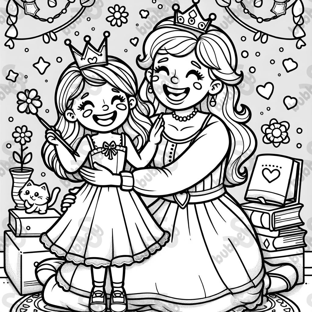 Princesa con abuela feliz día de la madre Princesa con abuela feliz día de la madre