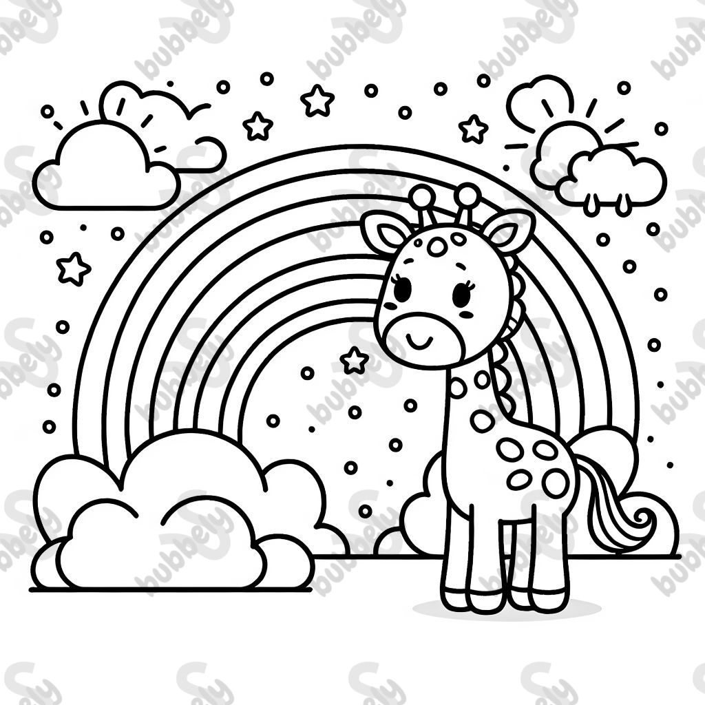 Giraffe und Regenbogen Giraffe und Regenbogen