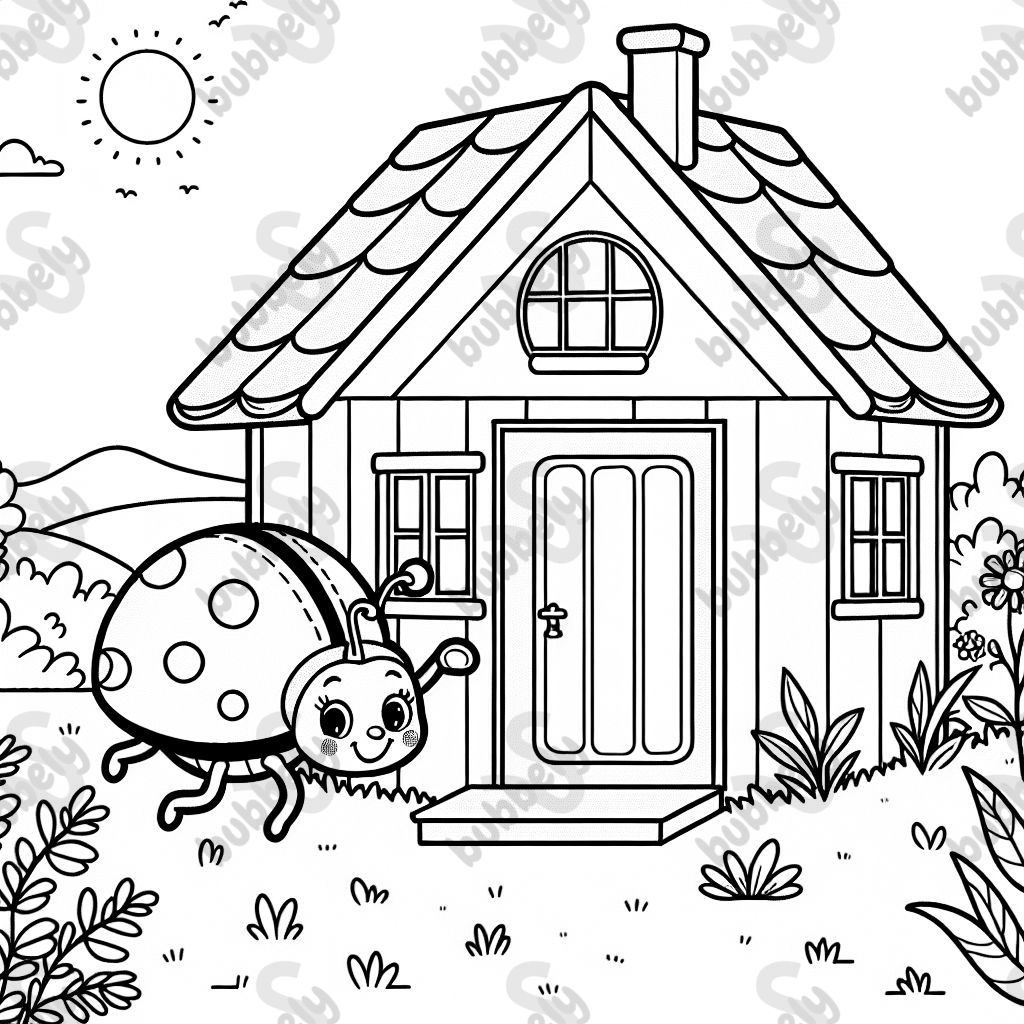 Marienkäfer schleicht sich in ein Haus Marienkäfer schleicht sich in ein Haus