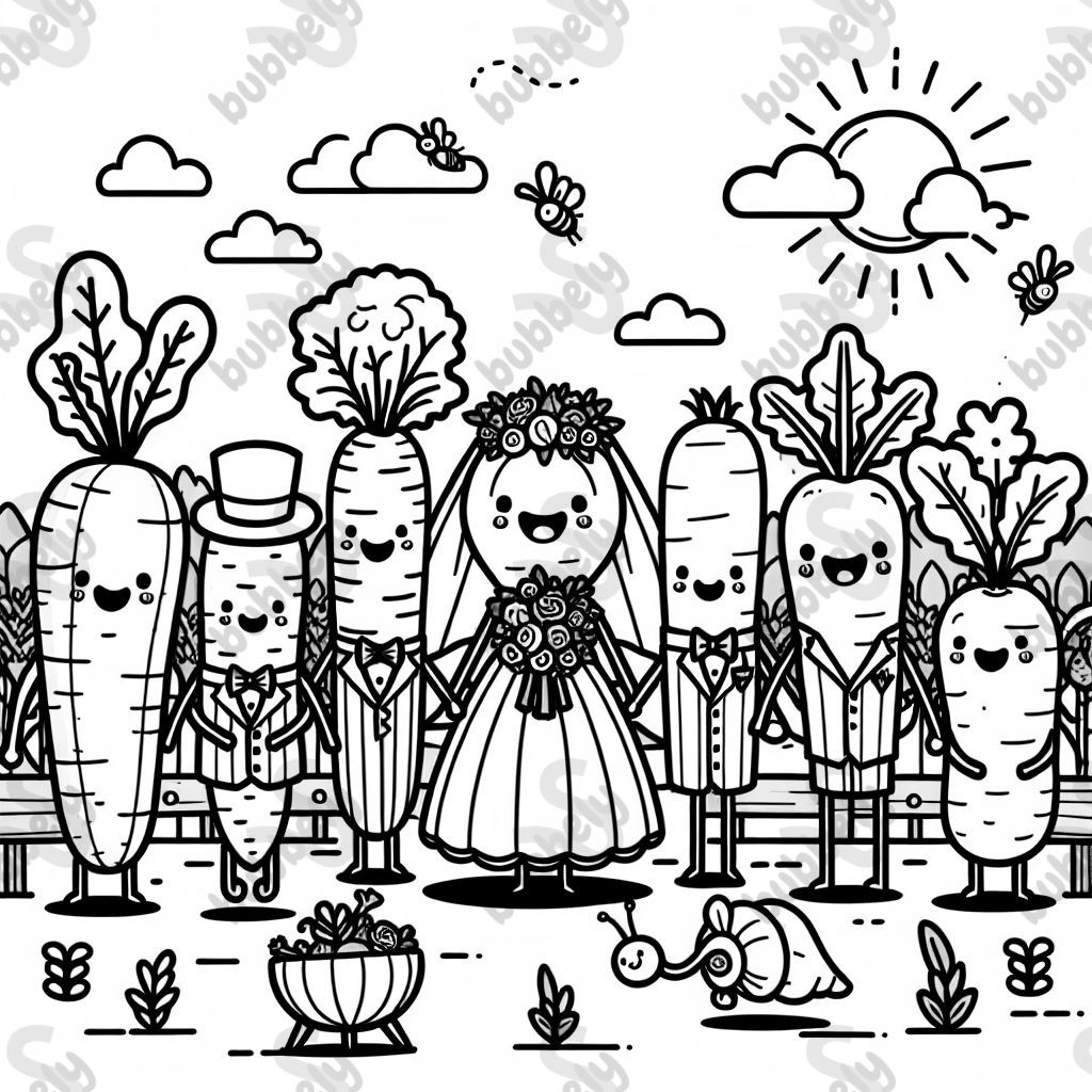 Mariage dans un jardin de légumes